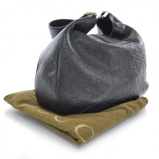Guccissima New Ladies Web Hobo Black