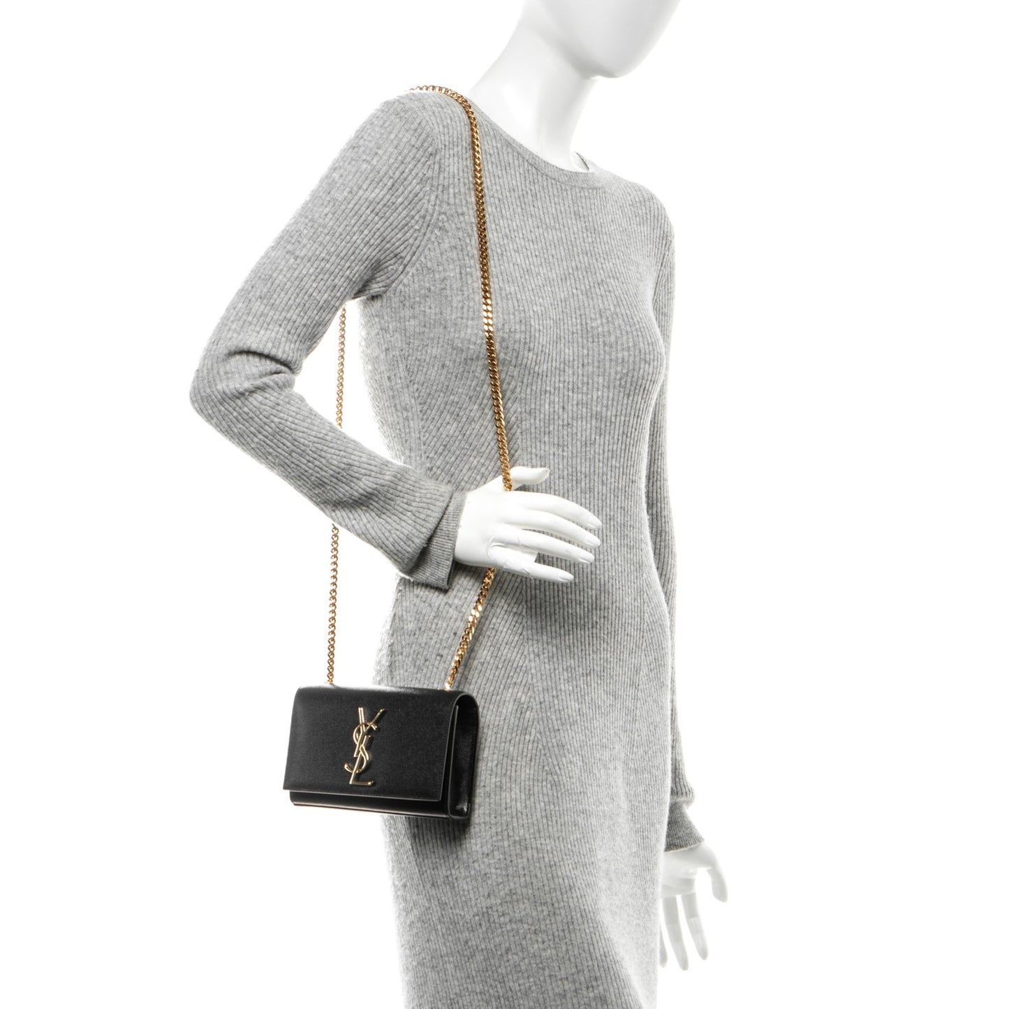 Grain De Poudre Small Monogram Kate Satchel Black
