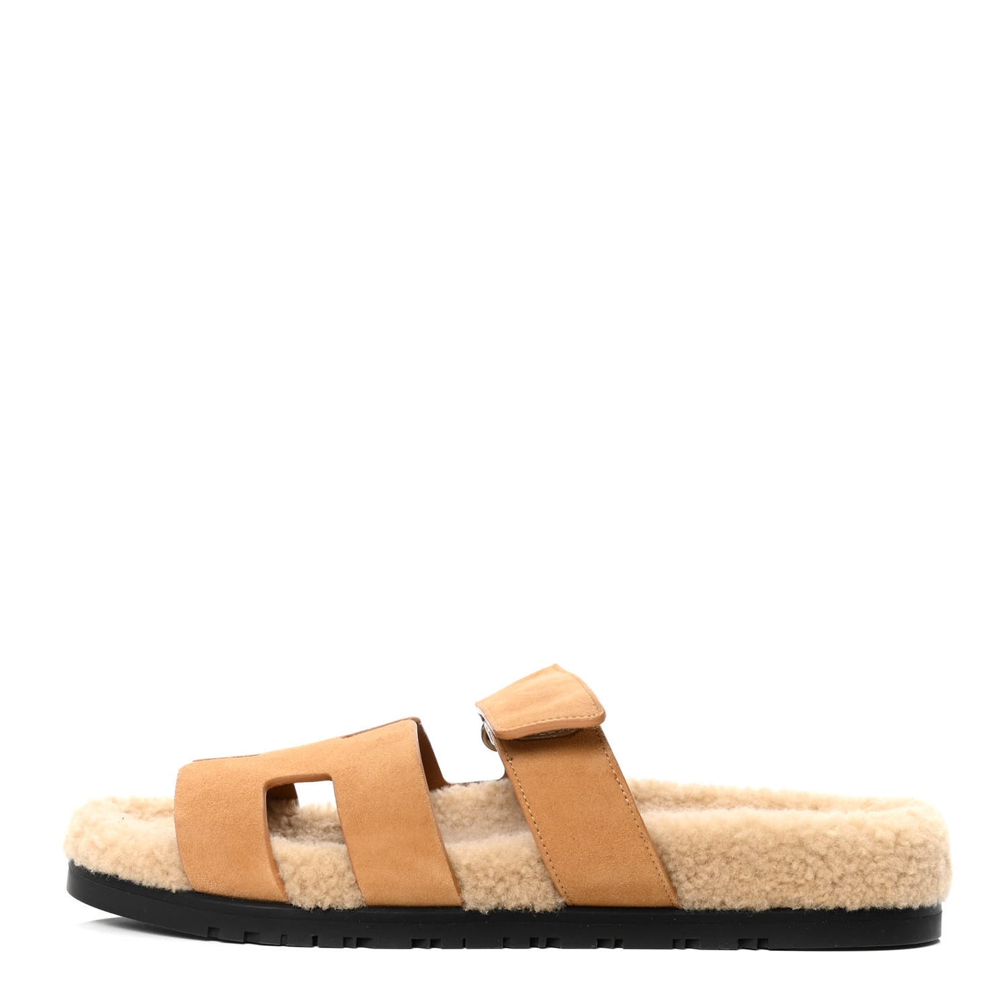 Suede Goatskin Woolskin Womens Chypre Sandals 40 Golden Beige