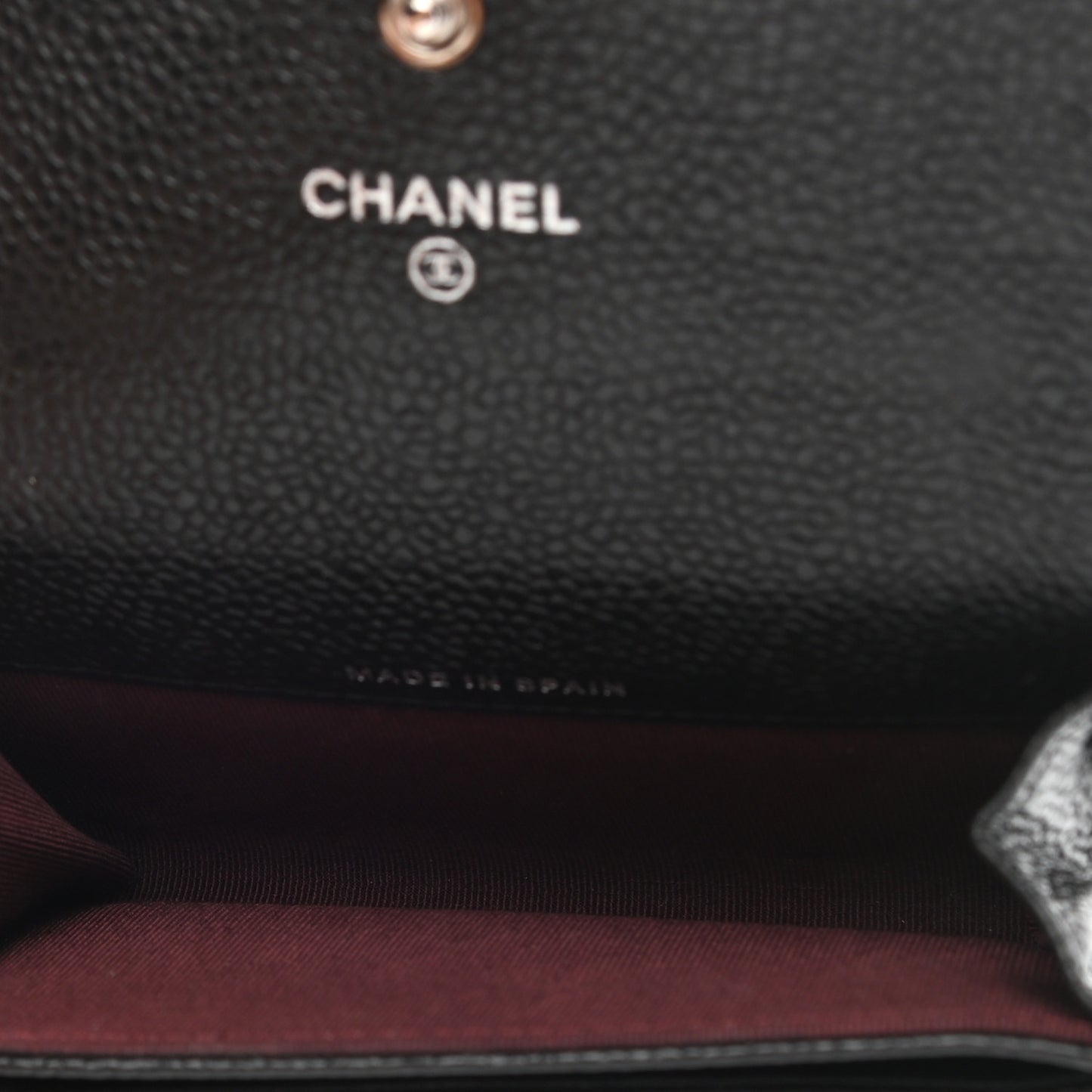 Caviar Quilted Flap Card Holder Black