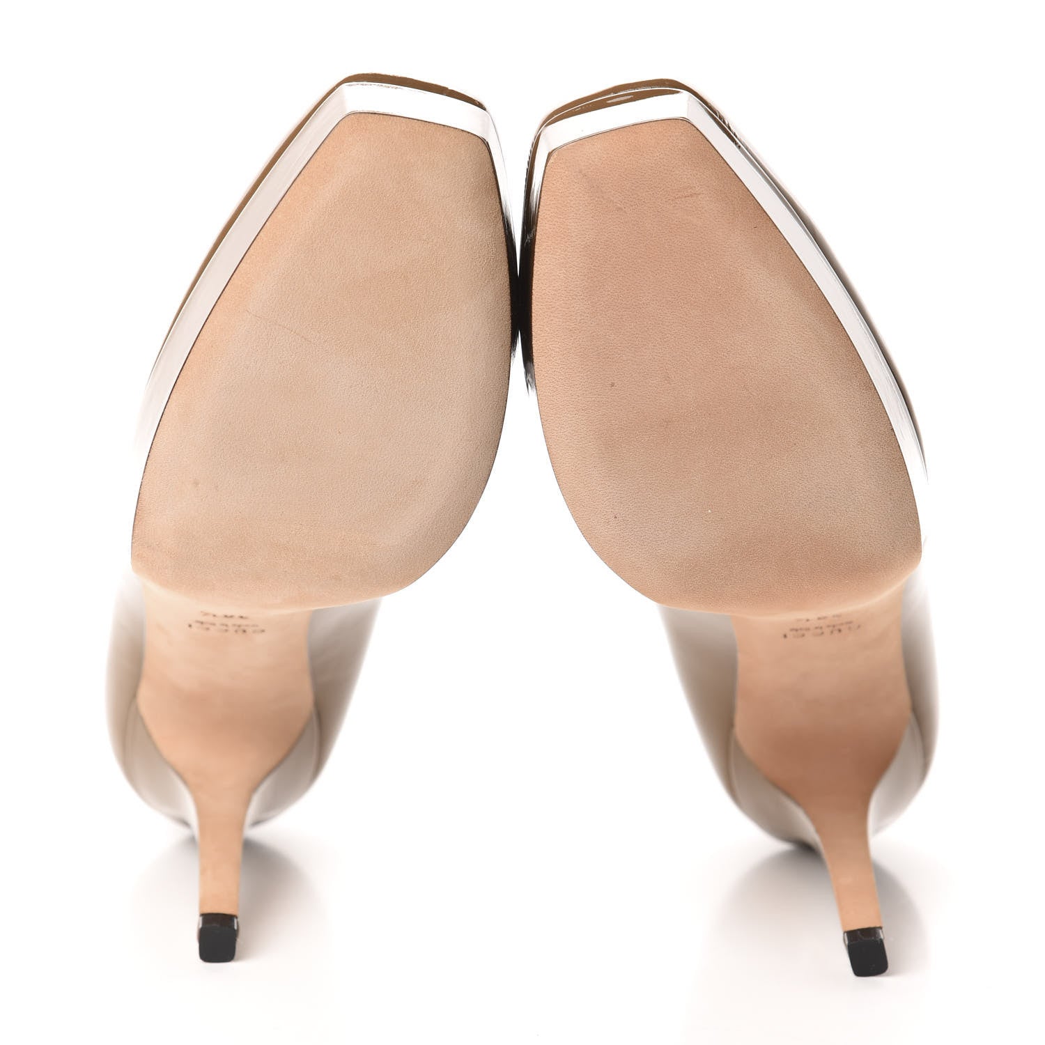 Gucci Patent Platform Pumps 36.5 Taupe 6 of 9