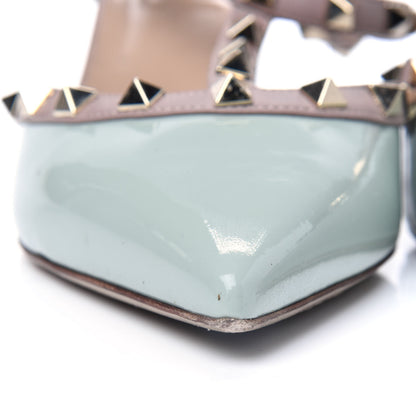 Valentino Garavani Patent Nappa Rockstud Ankle Strap 65mm Pumps 39 Water Green Poudre 12 of 22