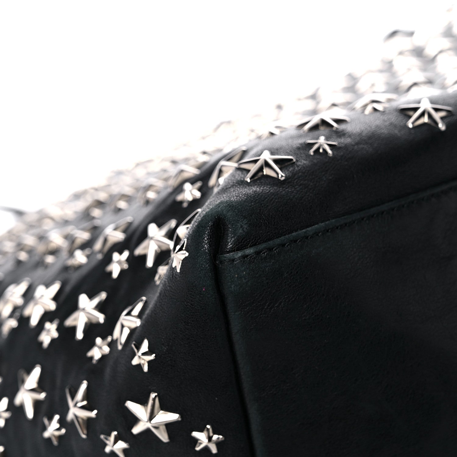 Jimmy Choo Calfskin Sasha Star Studded Tote Black 8 of 17