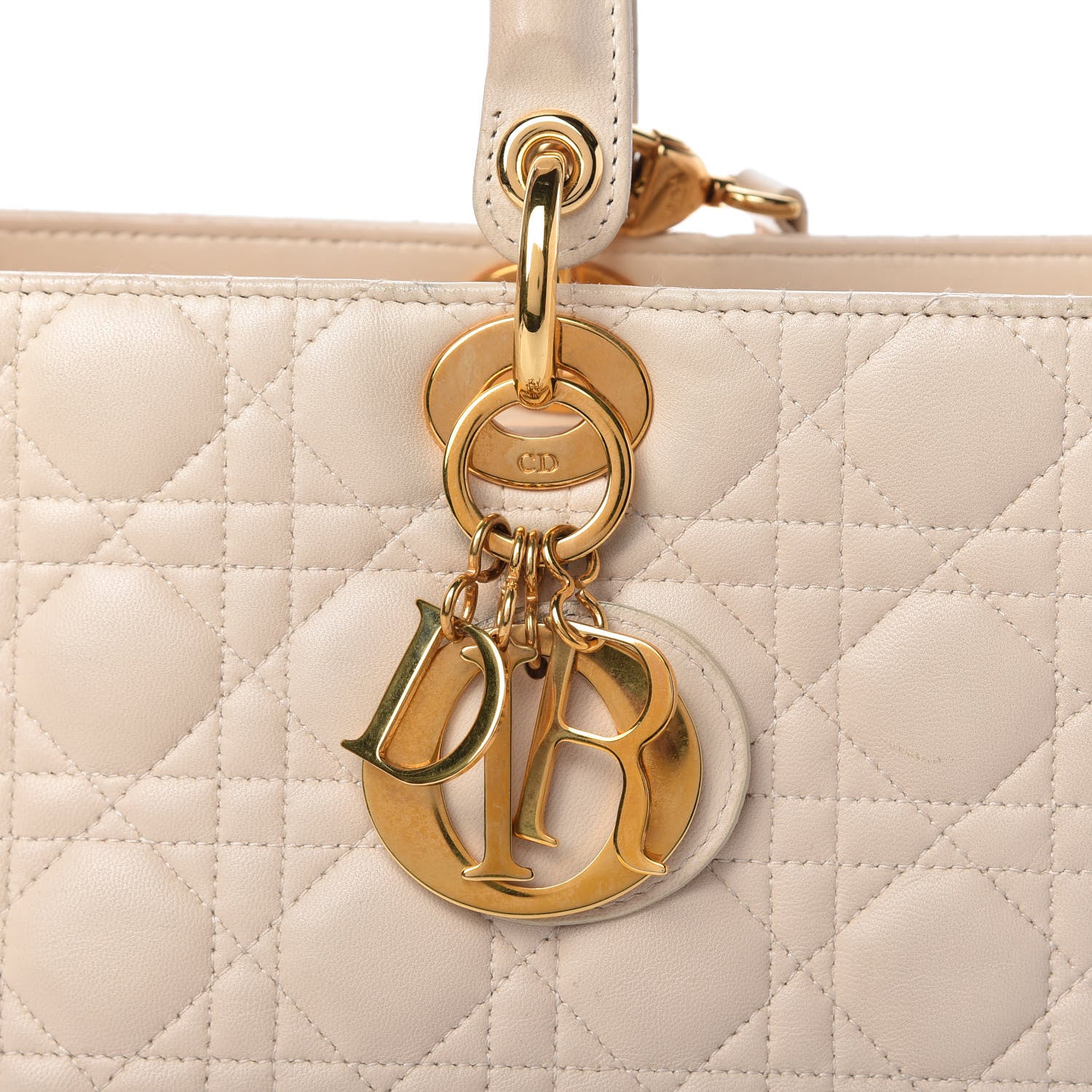 Christian Dior Lambskin Cannage Large Lady Dior Light Beige 10 of 10