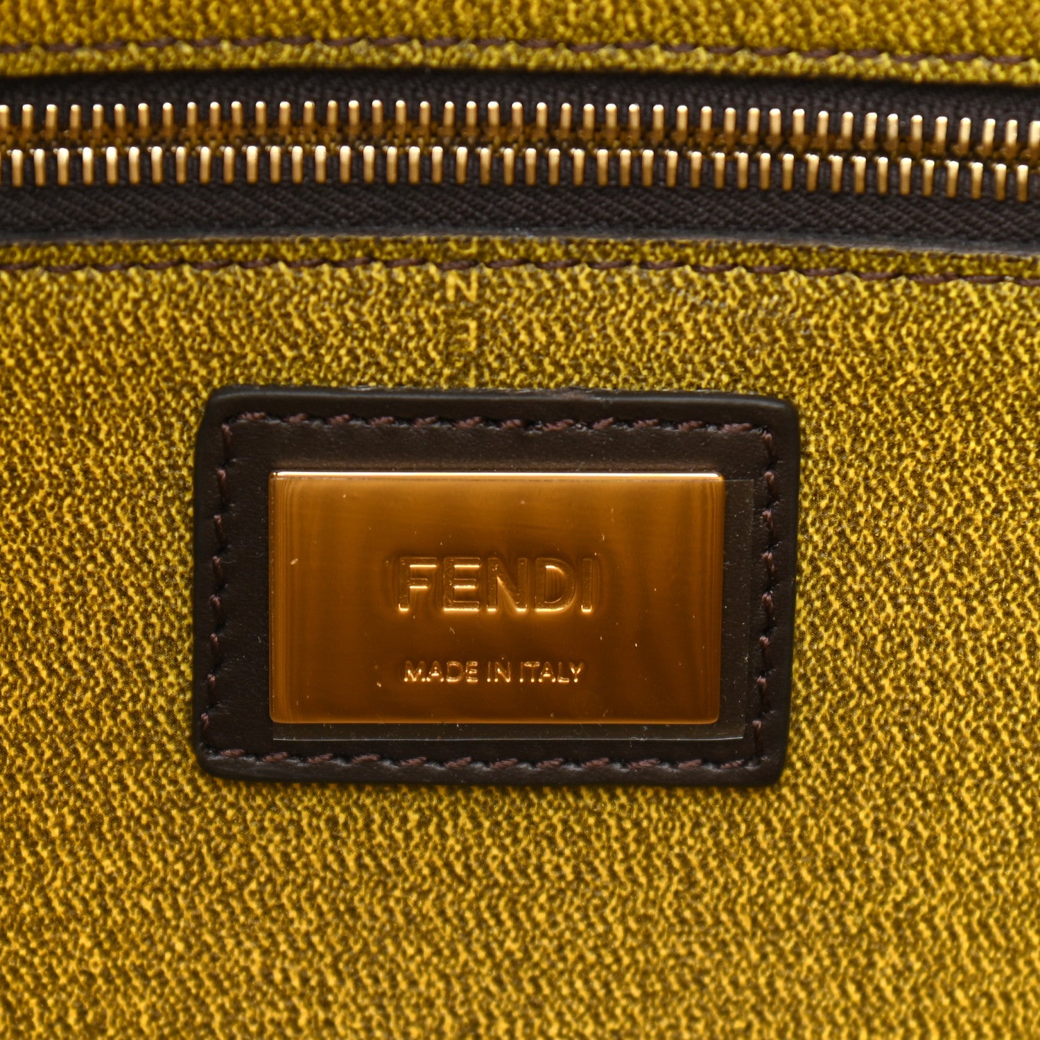 Fendi Zucca Spalmati Small Roll Tote Tobacco Yellow 6 of 10