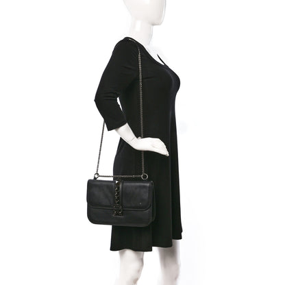 Valentino Garavani Vitello Medium Glam Lock Rockstud Flap Black 2 of 8
