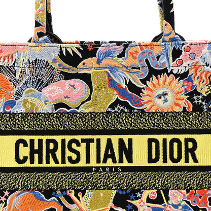 Christian Dior Canvas Zodiac Fantastico Embroidered Medium Book Tote Black Multicolor 8 of 12