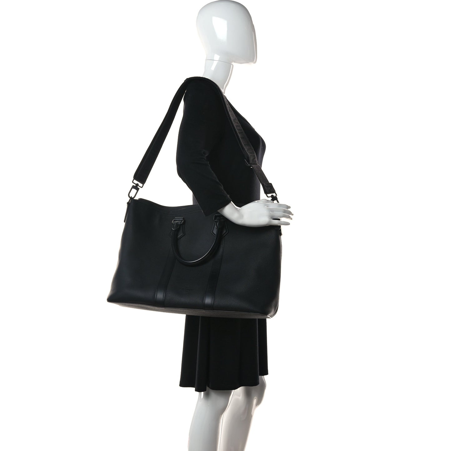 Calfskin Lockit Tote Black
