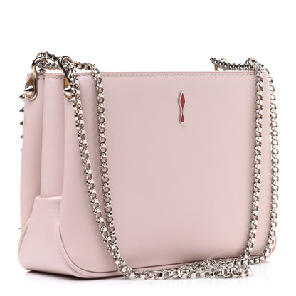Christian Louboutin Calfskin Small Triloubi Paris Spikes Chain Bag Ballerina Silver 3 of 12