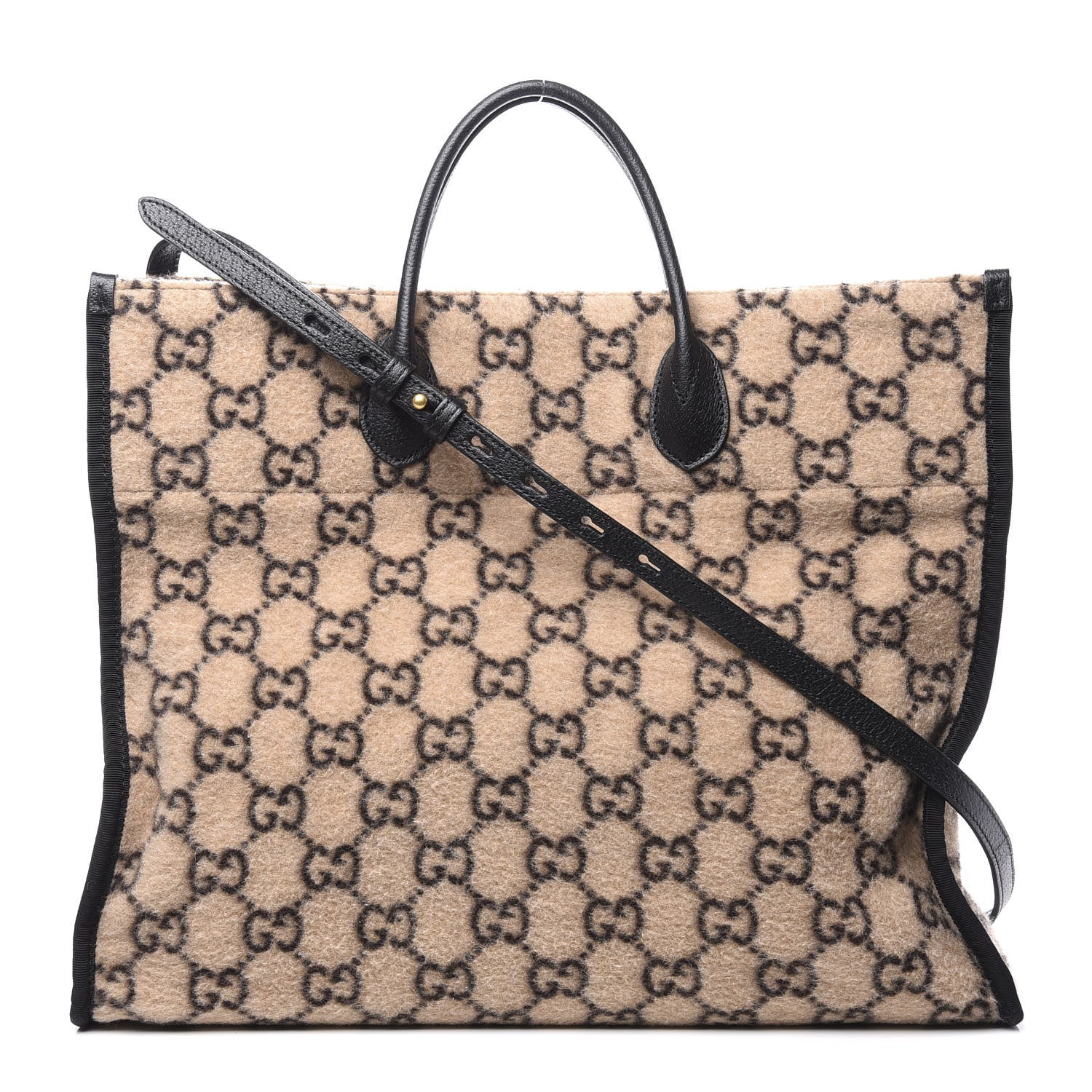 Gucci Covered Wool GG Monogram Large Tote Bag Beige Ebony 1 of 11