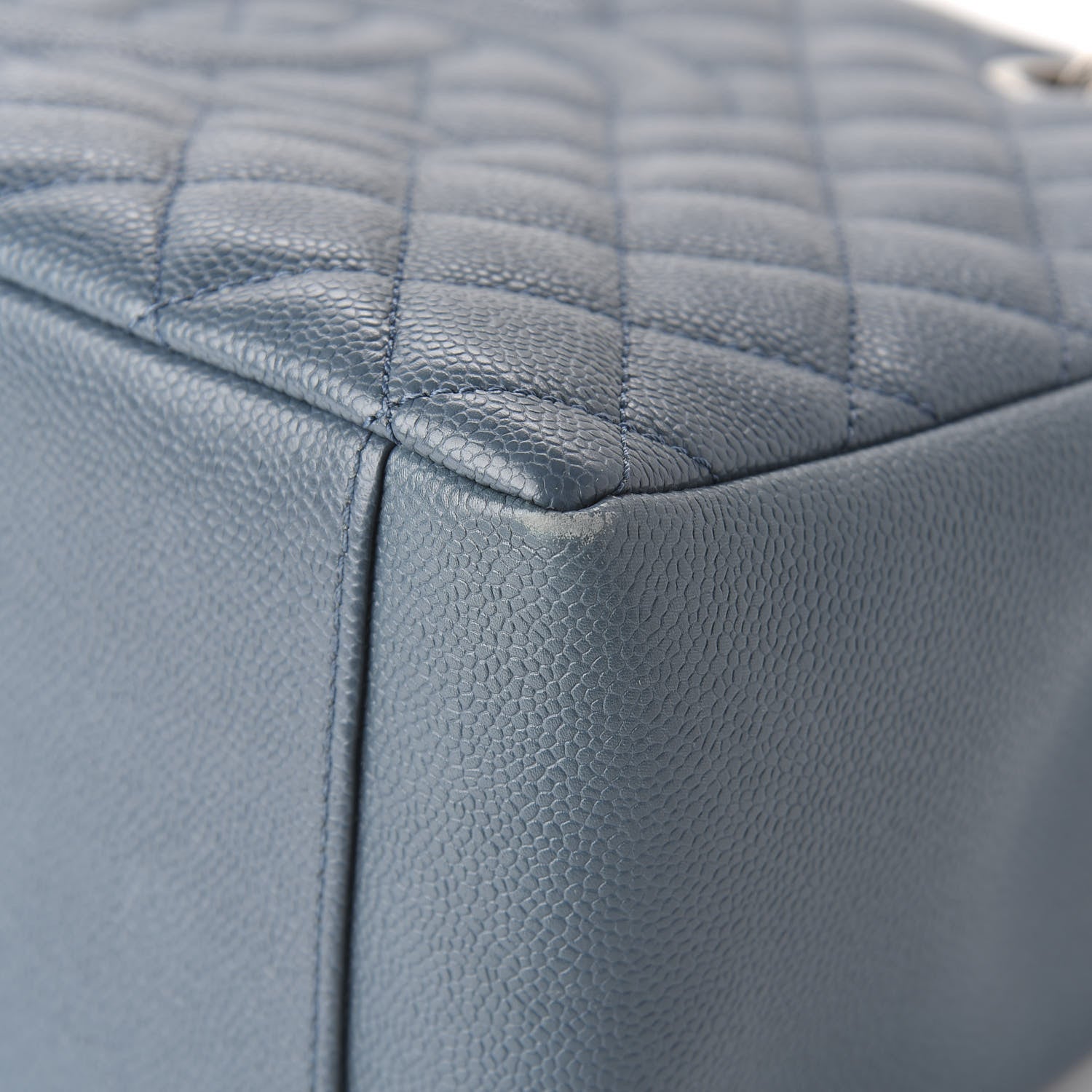 Chanel Caviar Quilted Grand Shopping Tote GST Blue 10 of 11