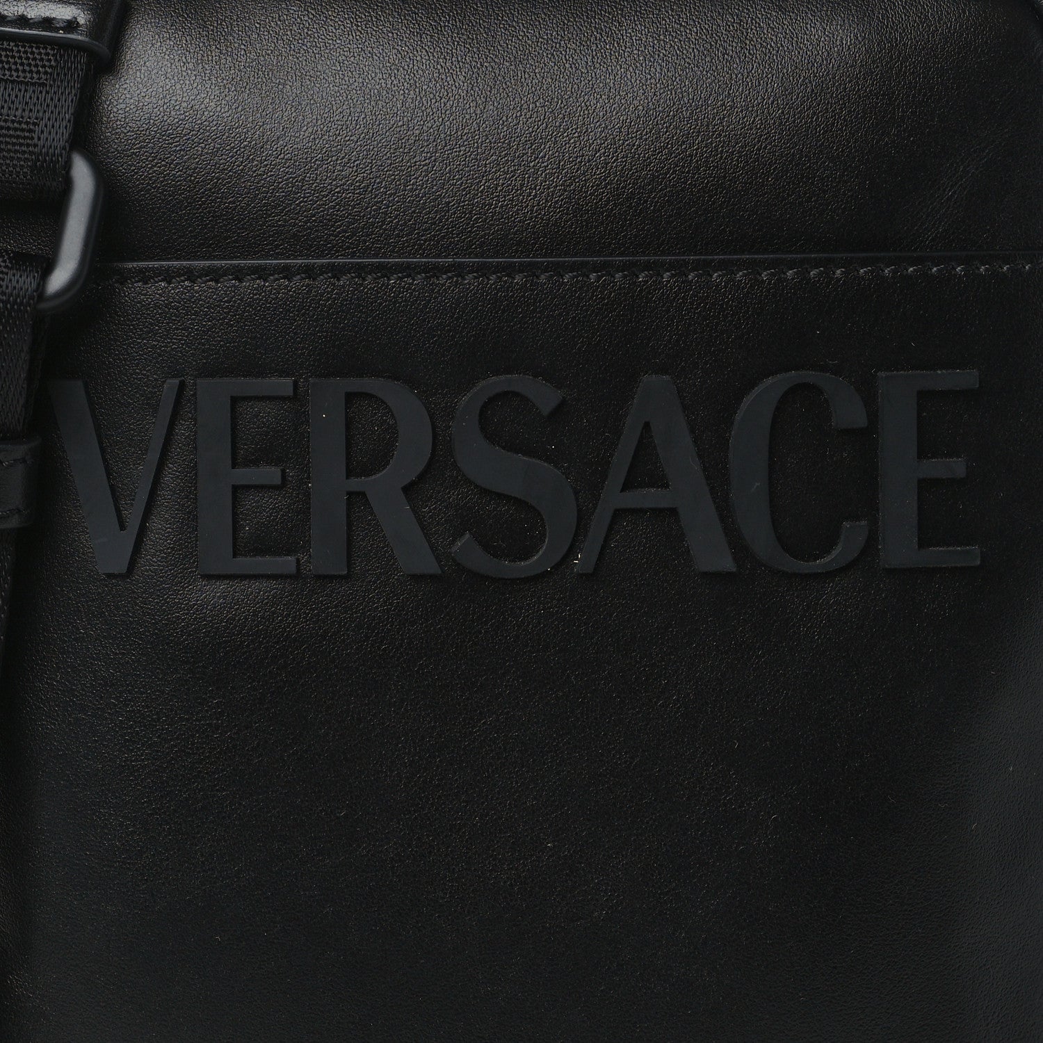 Versace Calfskin Logo Messenger Bag Black 6 of 6