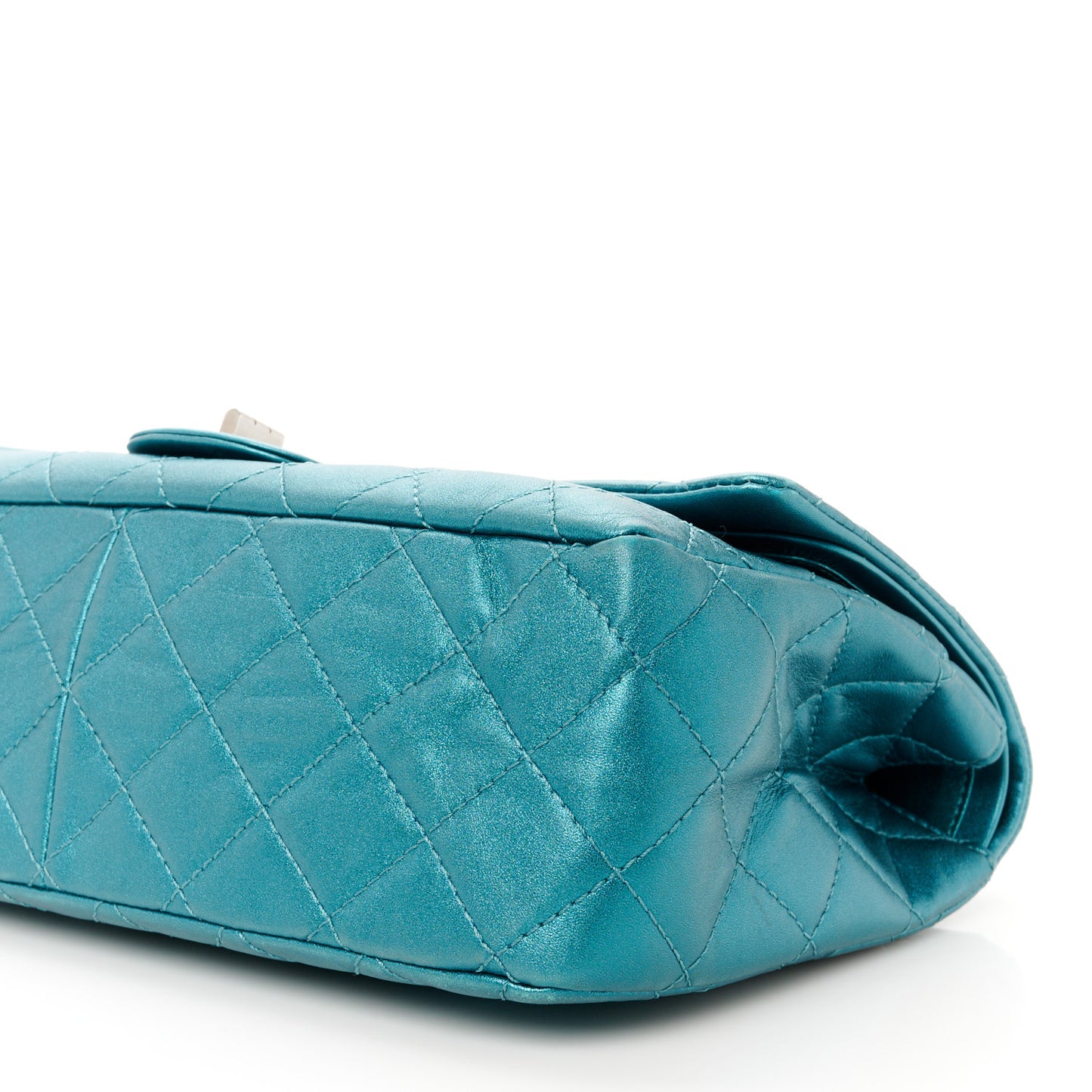 Metallic Calfskin Quilted 2.55 Reissue Flap 227 Turquoise