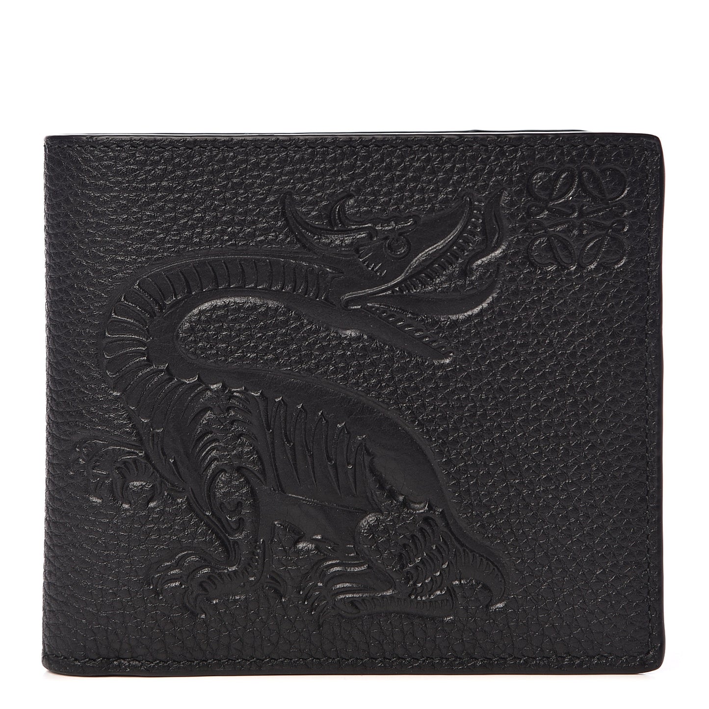 Calfskin Bi-fold Animals Wallet Black