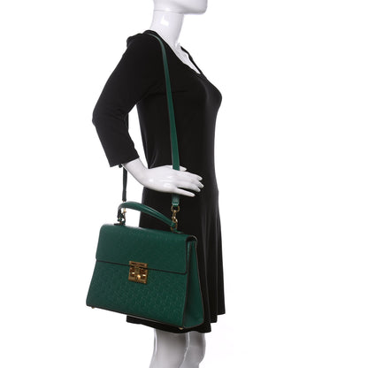 Gucci Guccissima Signature Medium Padlock Top Handle Bag Emerald 2 of 13