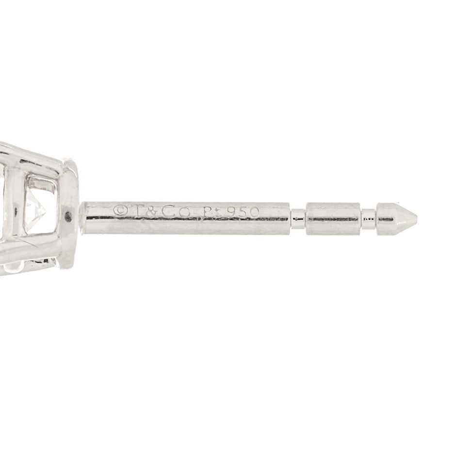 Tiffany Platinum Diamond . 46ctw Solitaire Earrings 4 of 5