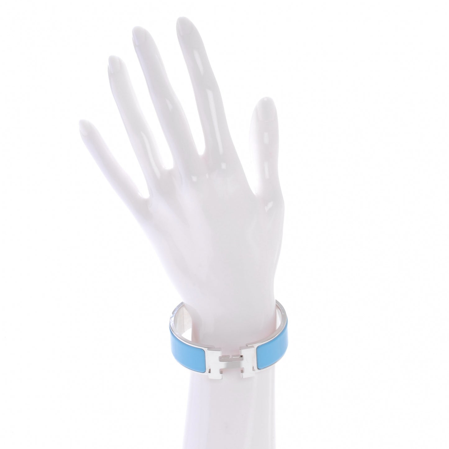 Enamel Wide Clic Clac H Bracelet GM Bleu Azure