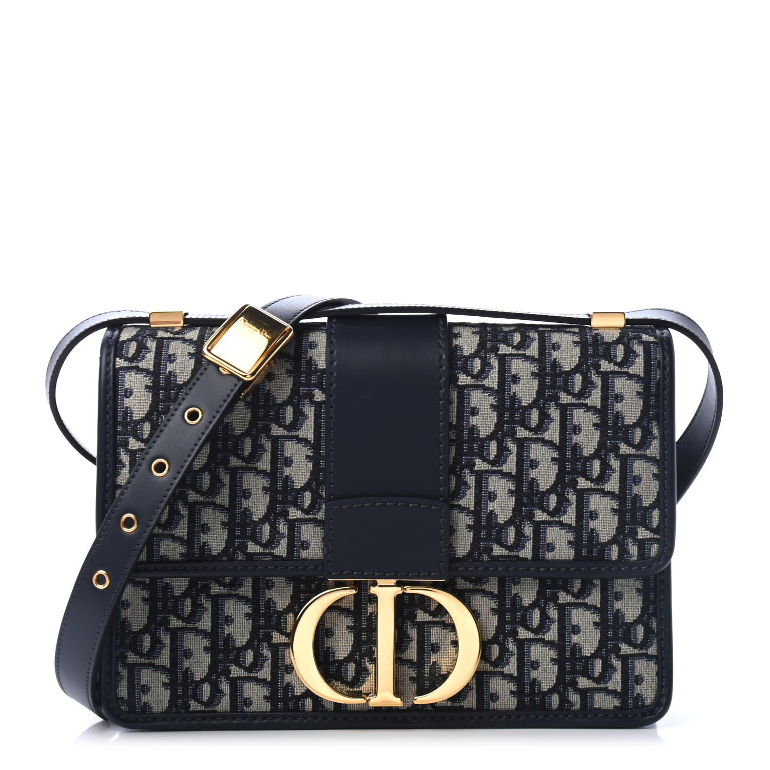 Christian Dior Oblique 30 Montaigne Flap Bag Blue 1 of 4
