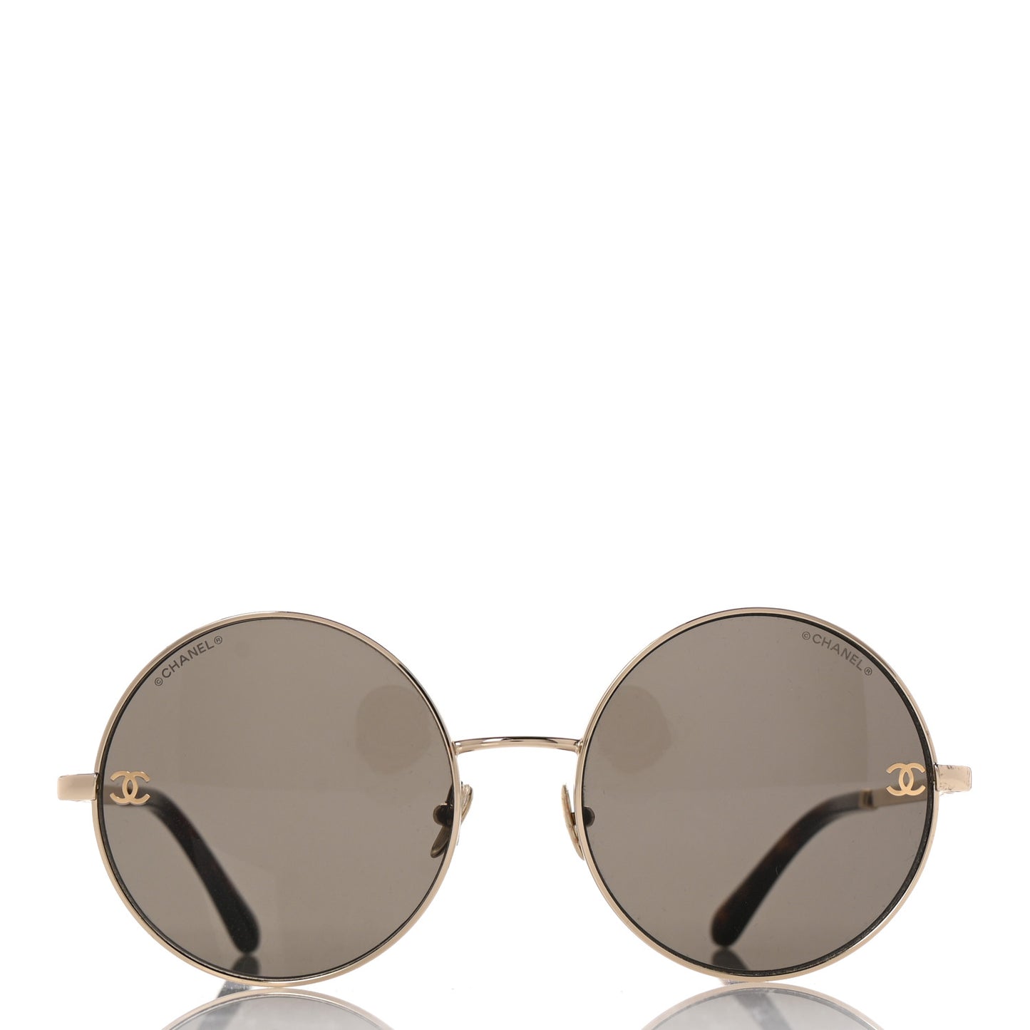 Metal Round Sunglasses 4268 Gold Tortoise