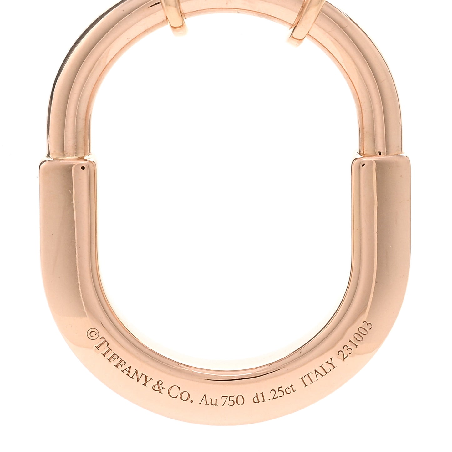 18K Rose Gold Diamond Medium Lock Pave Pendant Necklace