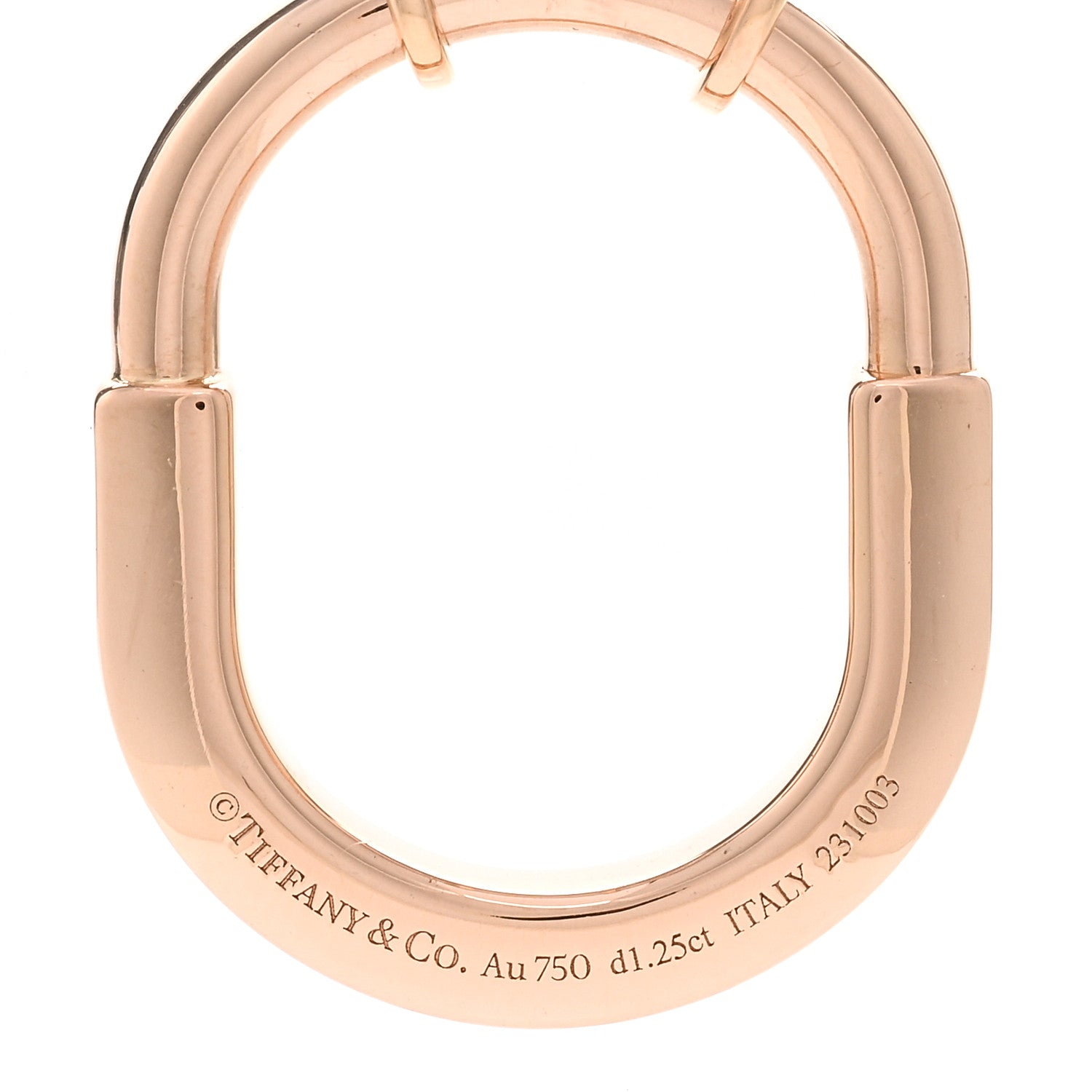 Tiffany 18K Rose Gold Diamond Medium Lock Pave Pendant Necklace 4 of 5