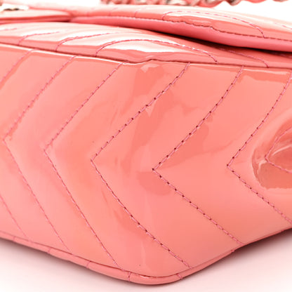 Chanel Patent Chevron Quilted Jumbo Double Flap Light Pink 10 of 11