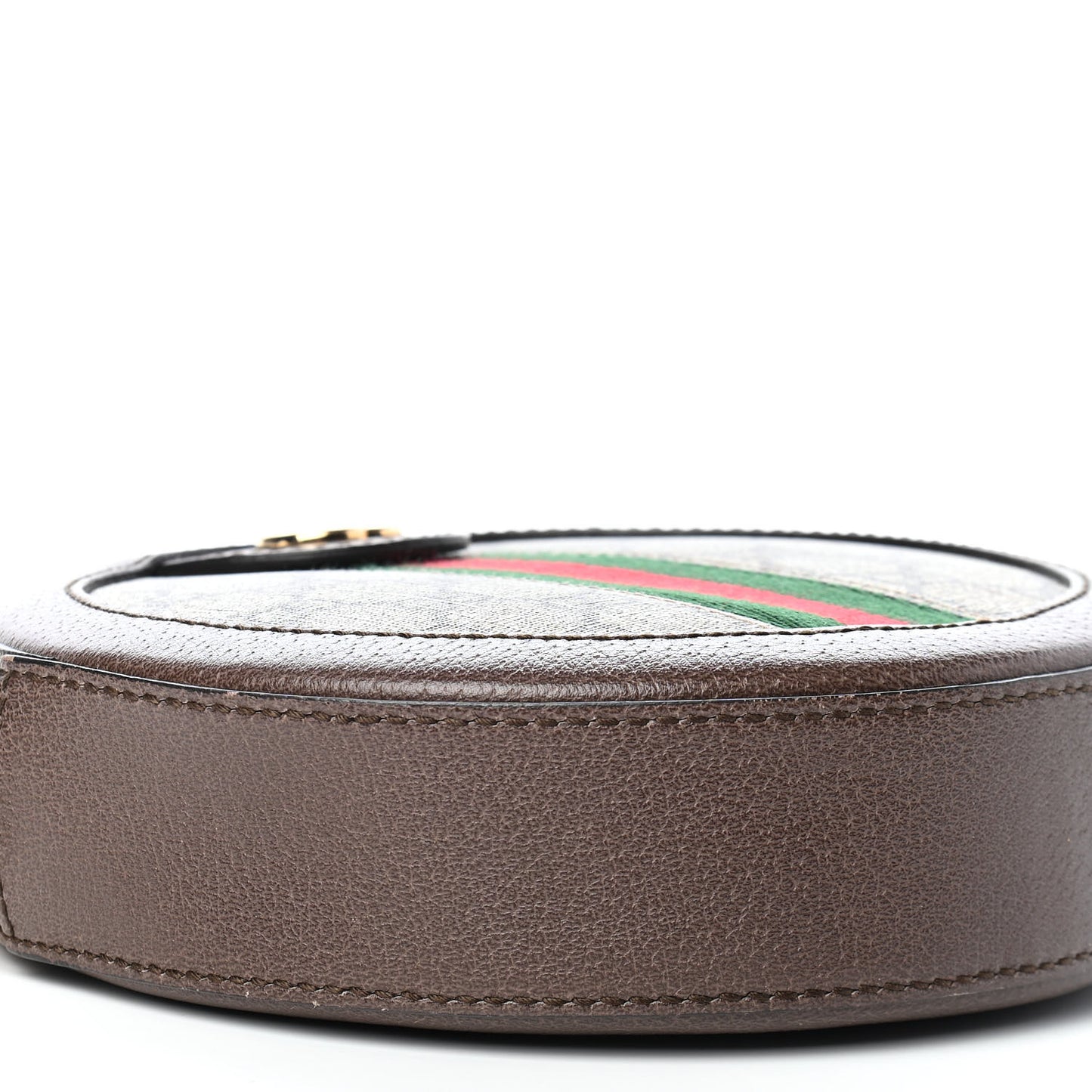 GG Supreme Monogram Web Mini Ophidia Round Shoulder Bag Brown