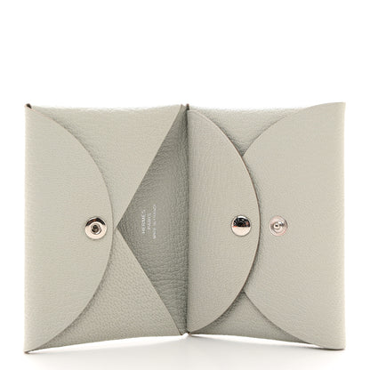 Hermes Chevre Mysore Calvi Duo Card Case Gris Perle 6 of 8