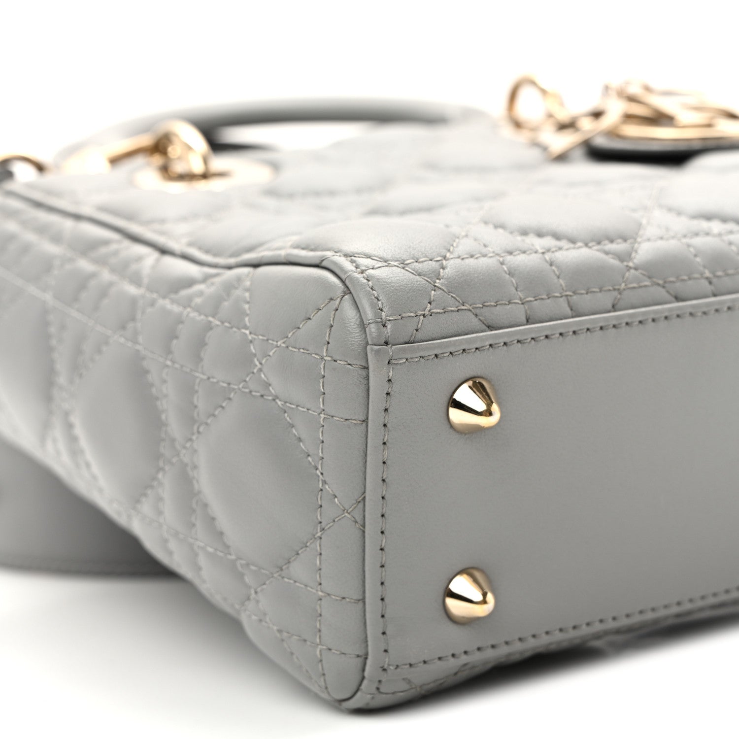 Christian Dior Lambskin Cannage Small My ABCDior Lady Dior Grey 9 of 11