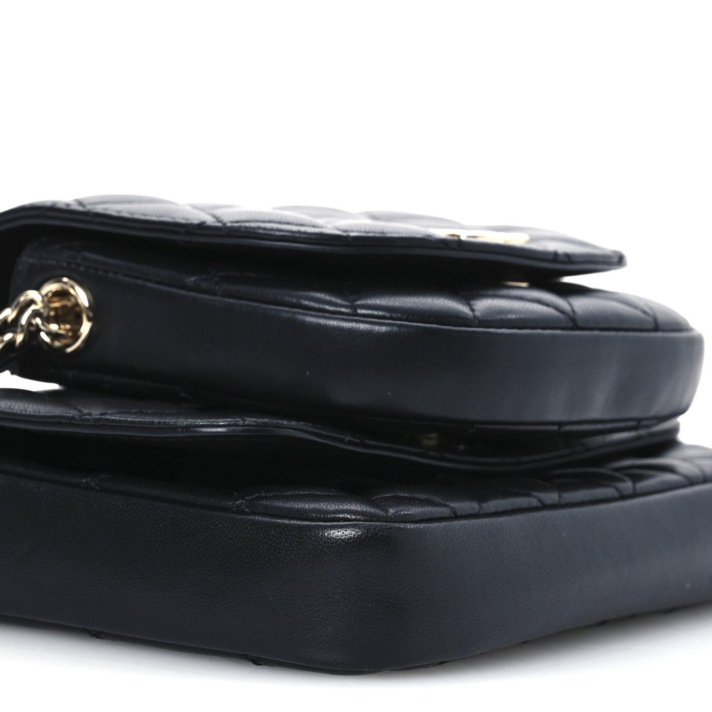 Lambskin Quilted Side Packs Black
