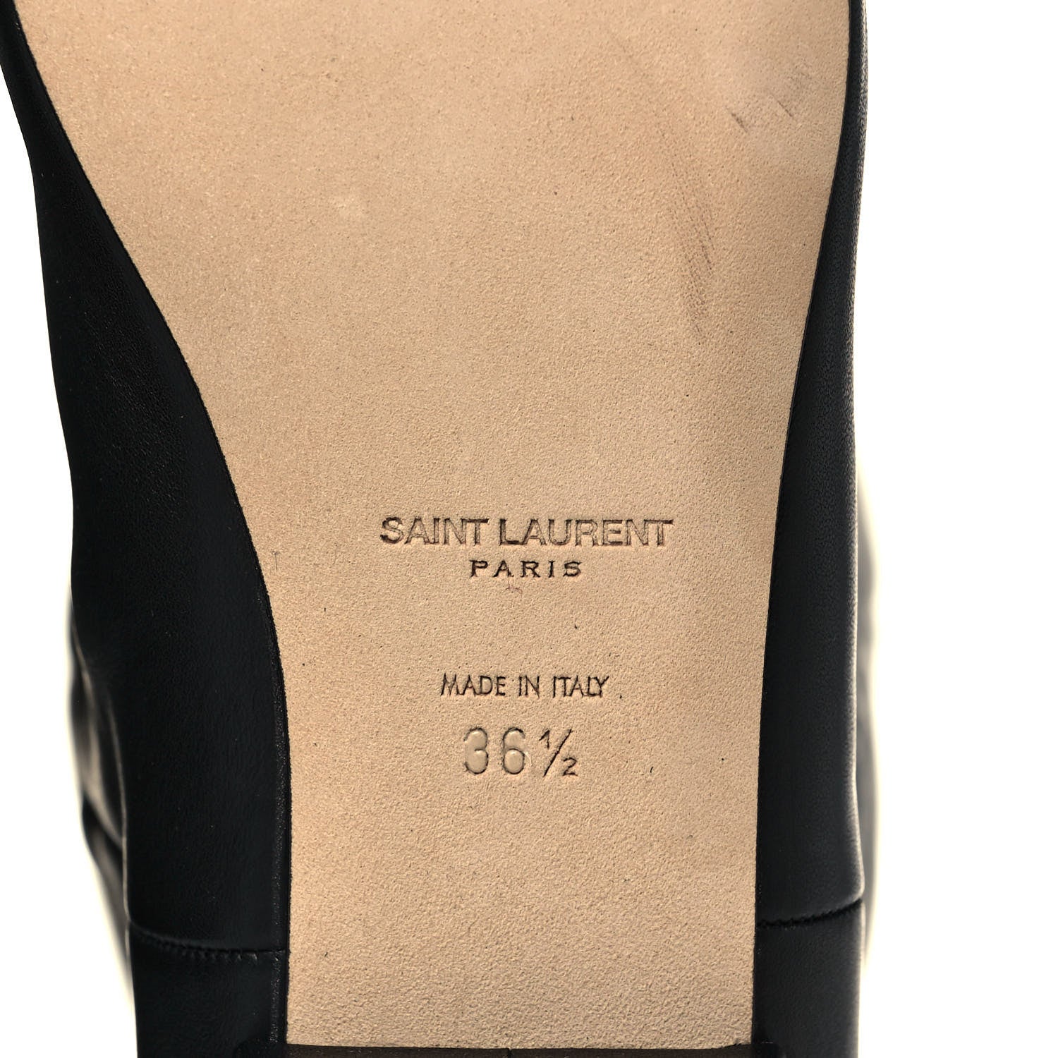 Saint Laurent Calfskin Dana Knee High Fringed Boots 36.5 Black 7 of 10