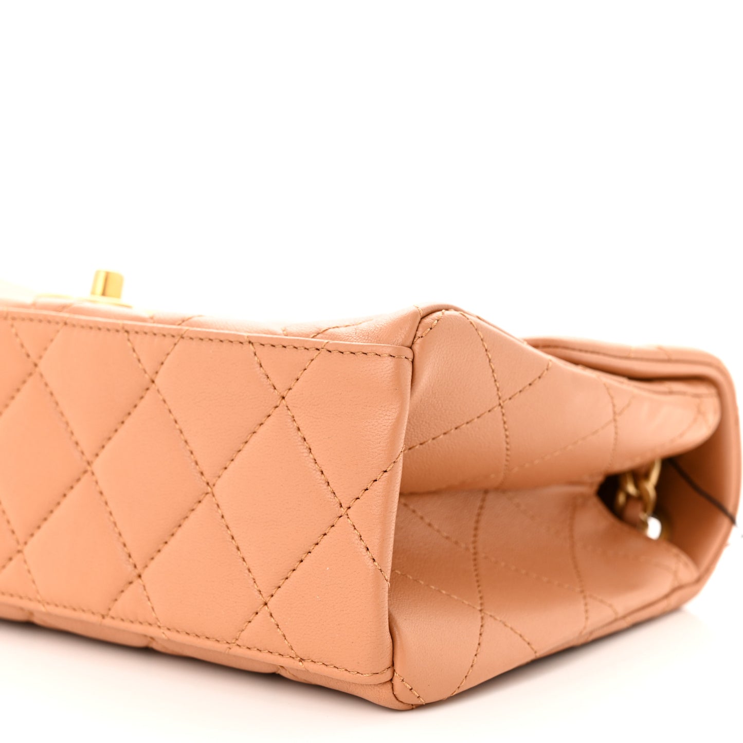 Lambskin Quilted Chaine Lettre Flap Brown