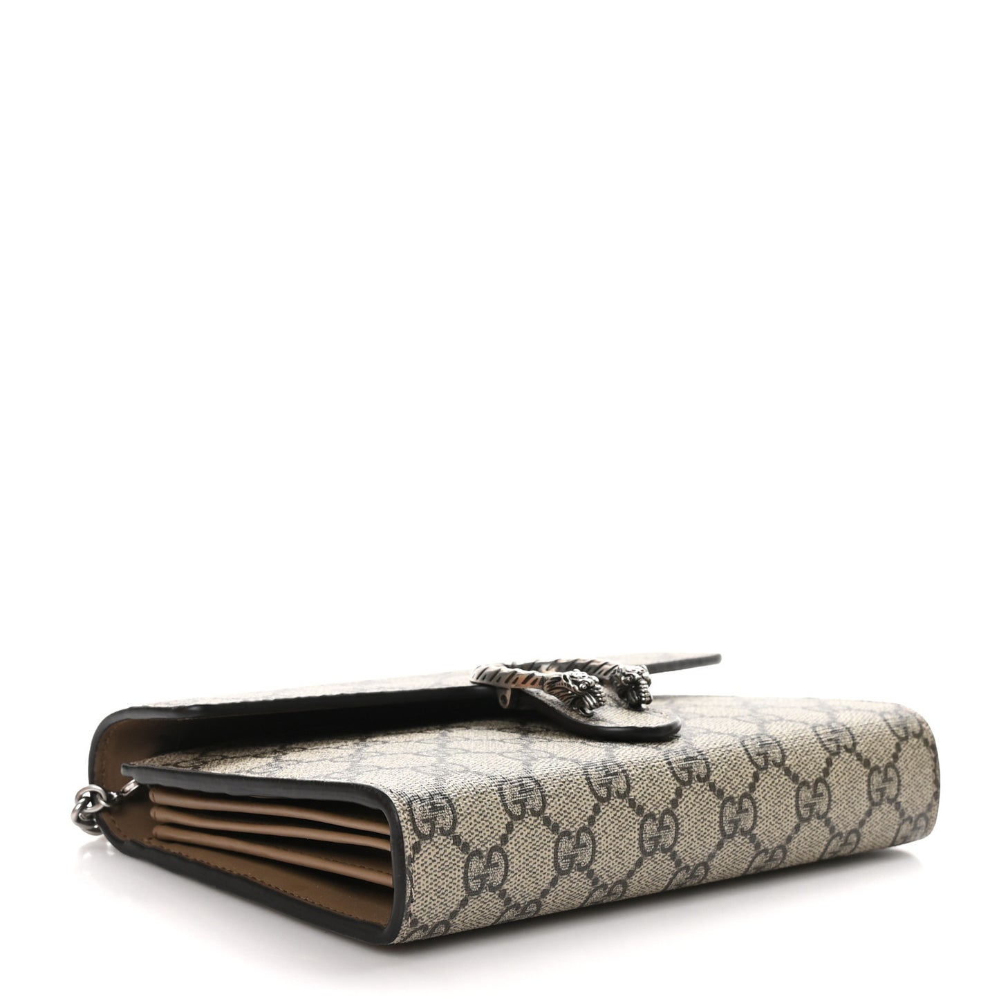 GG Supreme Monogram Mini Dionysus Chain Wallet Beige Taupe