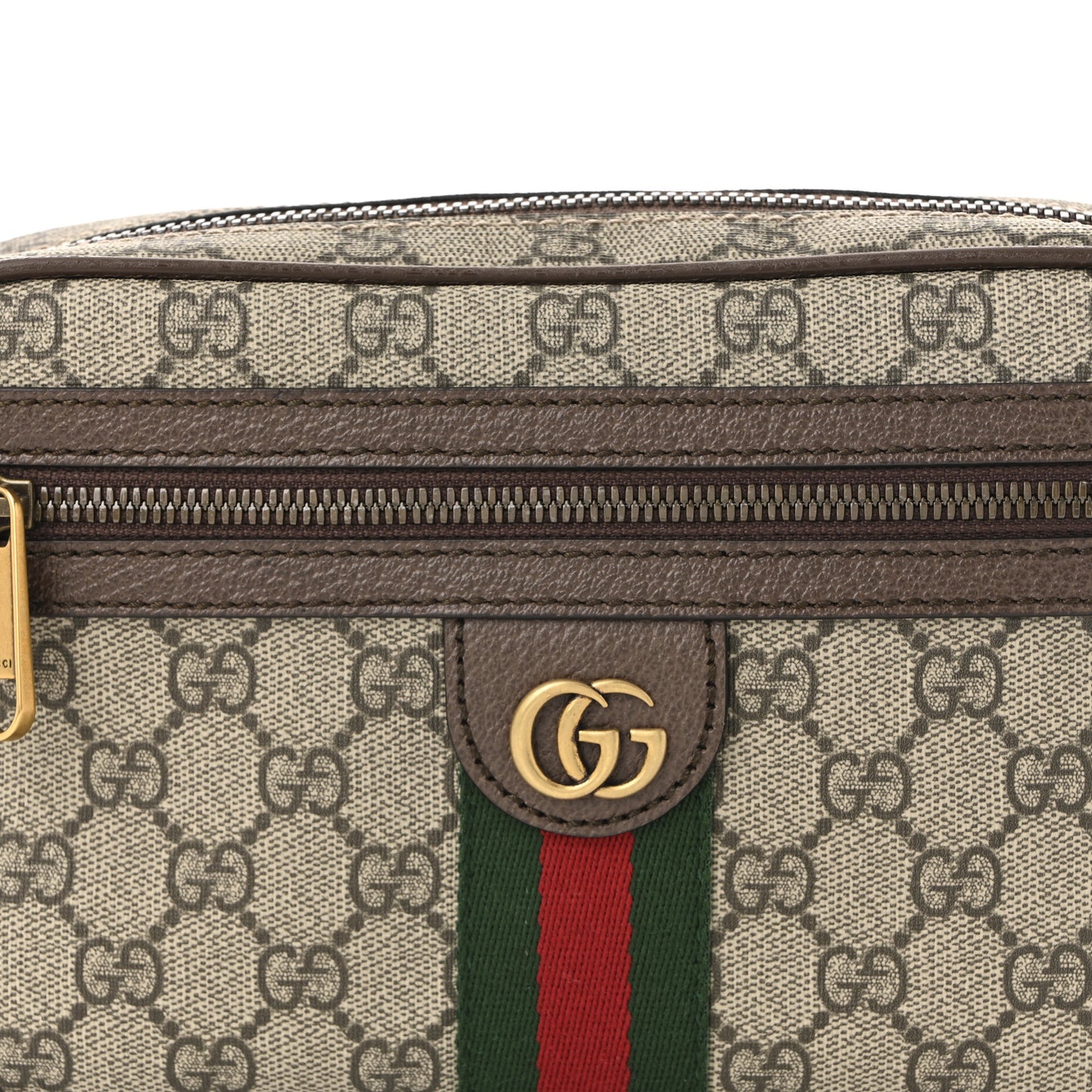 Soft GG Supreme Monogram Medium Ophidia Belt Bag Dark Brown