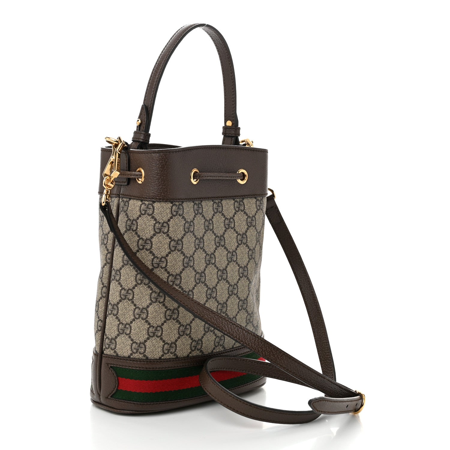 Gucci GG Supreme Monogram Web Small Ophidia Bucket Bag Brown 2 of 10