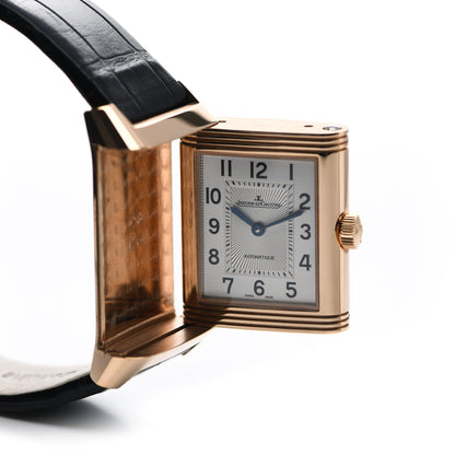Jaeger-LeCoultre 18K Rose Gold Alligator Diamond 24.4mm Reverso Classic Duetto Manual Winding Watch Q2572420 7 of 10