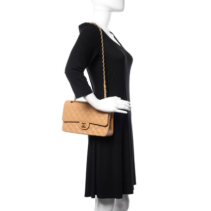 Chanel Caviar Quilted Medium Double Flap Beige 2 of 9