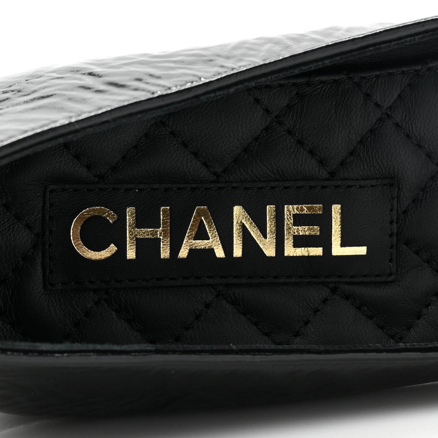 Chanel Lambskin Patent Calfskin Cap Toe Ankle Chain Ballerina Flats 39 Black 7 of 9