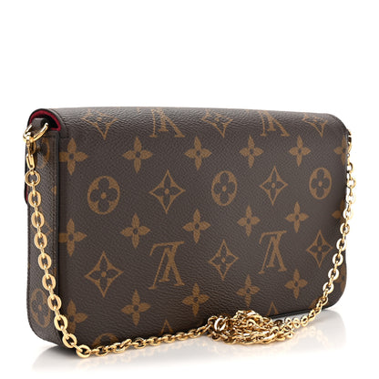 Louis Vuitton Monogram Pochette Felicie Chain Wallet Fuchsia 4 of 15