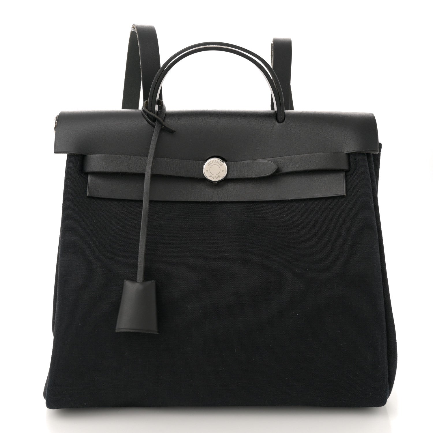 Hermes Toile Vache Calfskin Herbag 30 PM Backpack Black 1 of 14