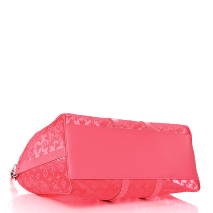 Louis Vuitton Monogram Fluo See Through Keepall Bandouliere 50 Rose 4 of 13
