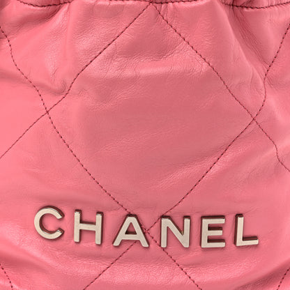 Chanel Shiny Calfskin Quilted Mini Chanel 22 Pink 8 of 11