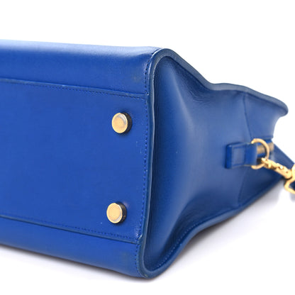 Saint Laurent Calfskin Small Monogram Cabas Blue Majorelle 10 of 10