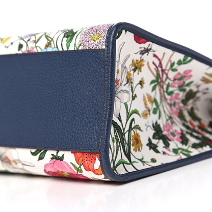 Gucci Canvas Large Flora Tote Navy Multicolor 8 of 10