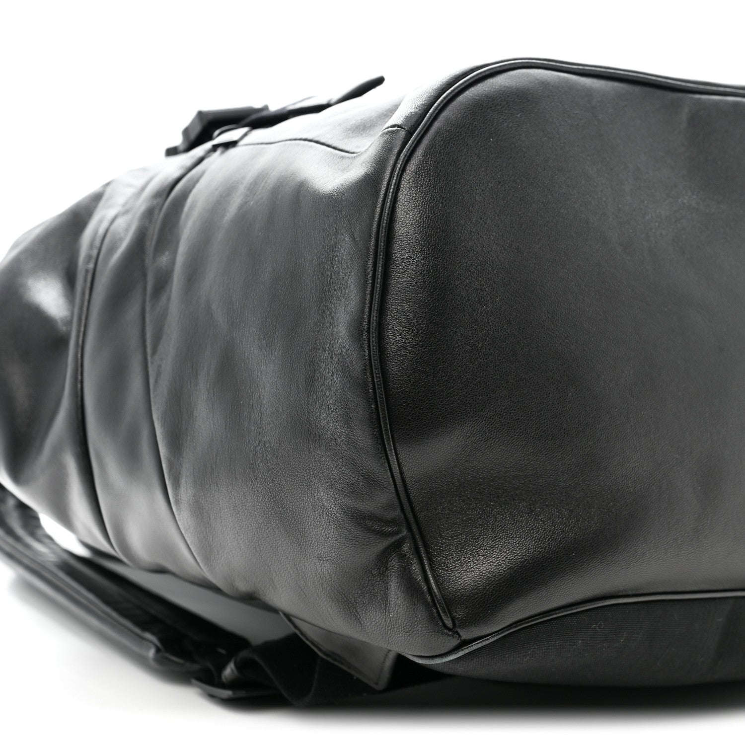 Saint Laurent Lambskin Logo Debossed Backpack Black 9 of 10