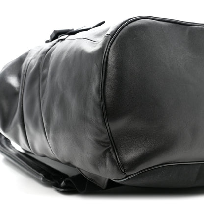 Saint Laurent Lambskin Logo Debossed Backpack Black 9 of 10