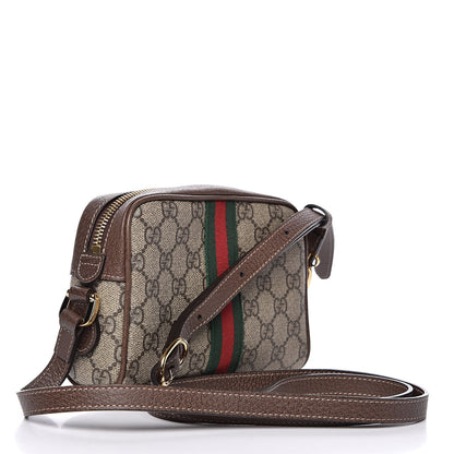Gucci GG Supreme Monogram Web Mini Ophidia Shoulder Bag Brown 3 of 9