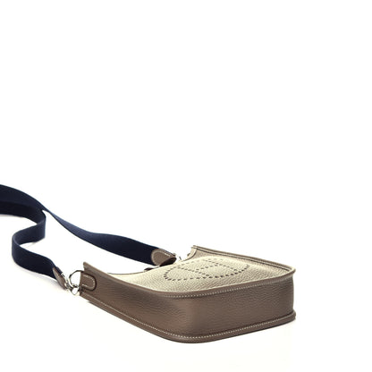 Hermes Taurillon Clemence Amazone Evelyne TPM Etoupe Bleu Indigo 4 of 7