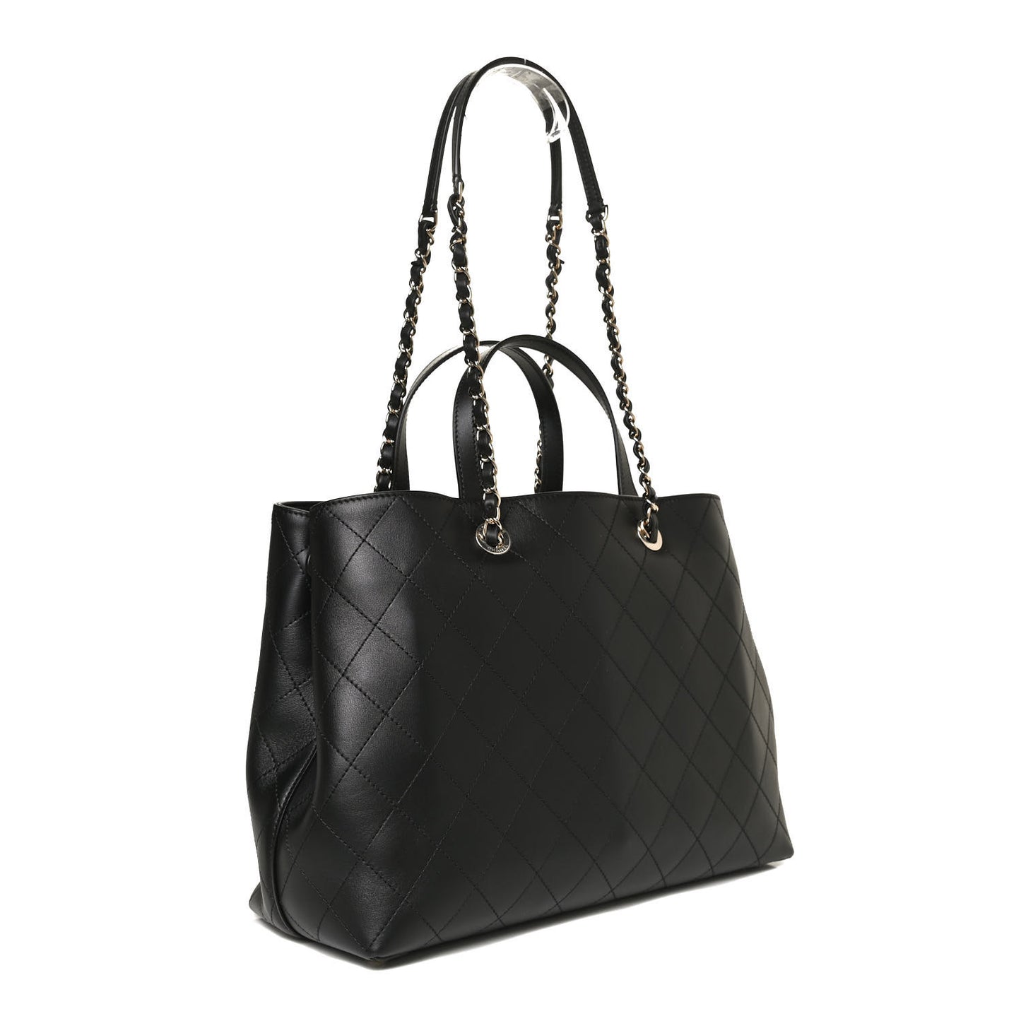 Calfskin Large Serial Shopper Tote Black