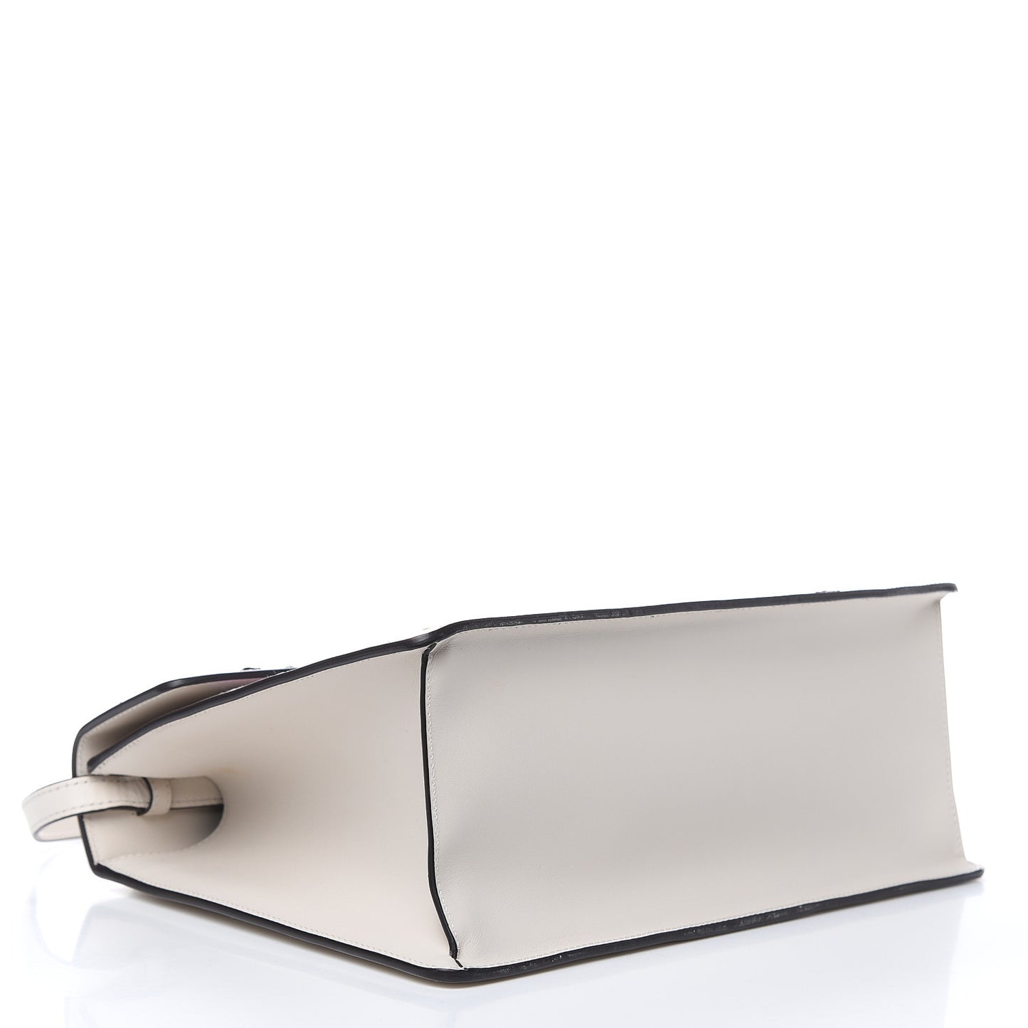Calfskin Embroidered Medium Sylvie Top Handle Bag White